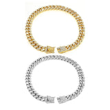 Cuban Chain Metal Dog Collar Pet Training Necklace for Small Medium Large Dogs - Gold-45cm