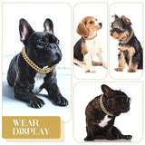 Cuban Chain Metal Dog Collar Pet Training Necklace for Small Medium Large Dogs - Gold-45cm