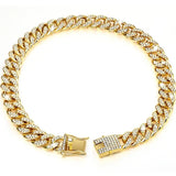 Cuban Chain Metal Dog Collar Pet Training Necklace for Small Medium Large Dogs - Gold-50cm