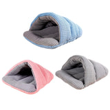 Pet Kennel Sleeping Bag Semi Enclosed Bed for Small Animals Cats and Puppies - Grey