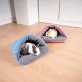 Pet Kennel Sleeping Bag Semi Enclosed Bed for Small Animals Cats and Puppies - Pink