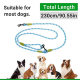 Adjustable Diagonal Dog Walking Leash Hands Free Crossbody Pet Lead Dogs - Black
