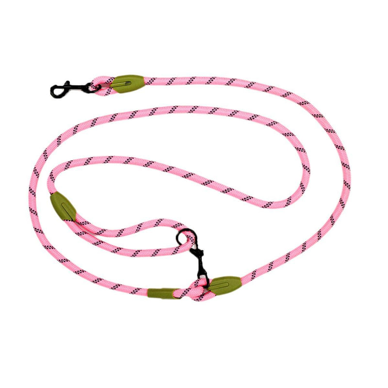 Adjustable Diagonal Dog Walking Leash Hands Free Crossbody Pet Lead Dogs - Pink