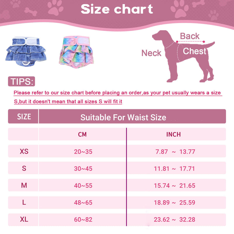 Pet Dog Diapers Female Pants Soft Breathable Underwear Reusable Sanitary Briefs - Mermaid - L