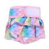 Pet Dog Diapers Female Pants Soft Breathable Underwear Reusable Sanitary Briefs - Denim Print - M