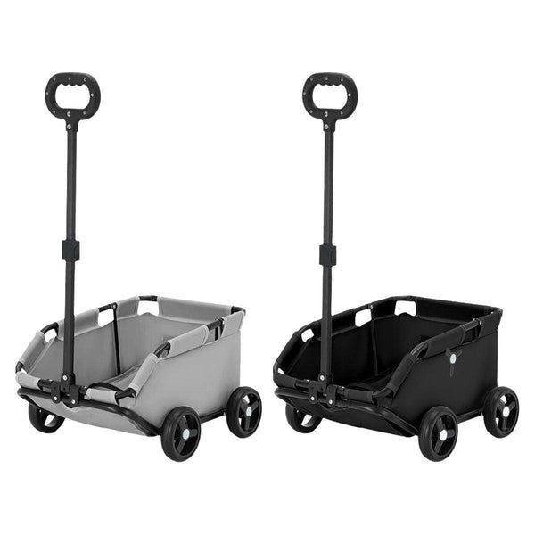 Pet Stroller Dog Cat Carrier Cart Travel Foldable Puppy Trolley Travel Outing - Black
