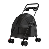 Lightweight Pet Stroller for Cats and Small Dogs Easy Fold Portable Travel Use - Grey