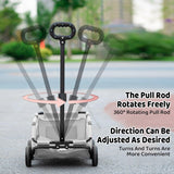 Pet Stroller Dog Cat Carrier Cart Travel Foldable Puppy Trolley Travel Outing - Grey