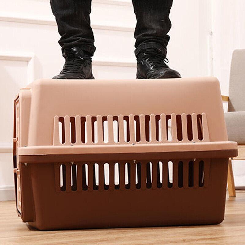 S Size Dog Cat Rabbit Portable Tote Crate Pet Carrier Kennel Travel Airline Carry Bag - Brown