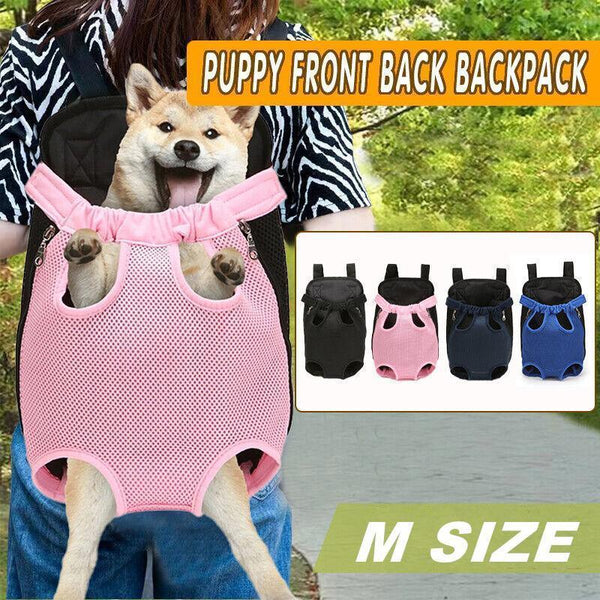 M Size Pet Carrier Dog Cat Puppy Front Back Backpack Shoulder Carry Sling Pouch Bag - Black