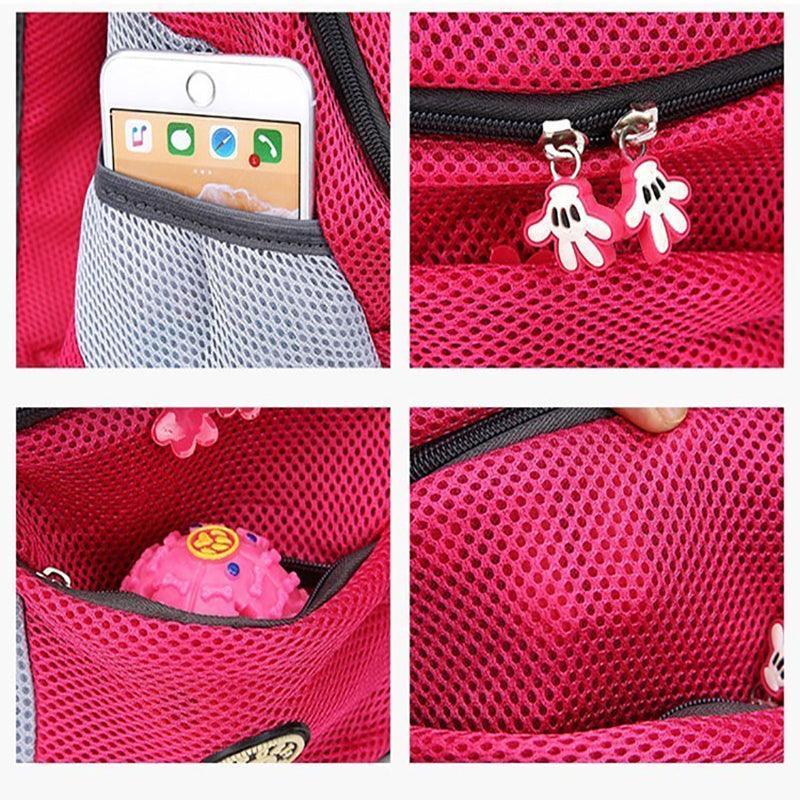 L Size Puppy Travel Mesh Pet Dog Carrier Backpack Front Travel Portable Shoulder Bag - Green