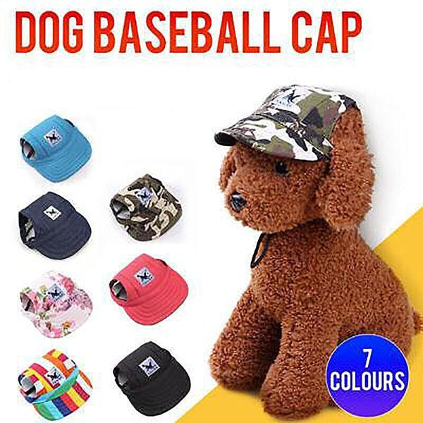 Dog Baseball Cap Outdoor Pet Sun Hat Summer Canvas Visor Puppy XL - Blue
