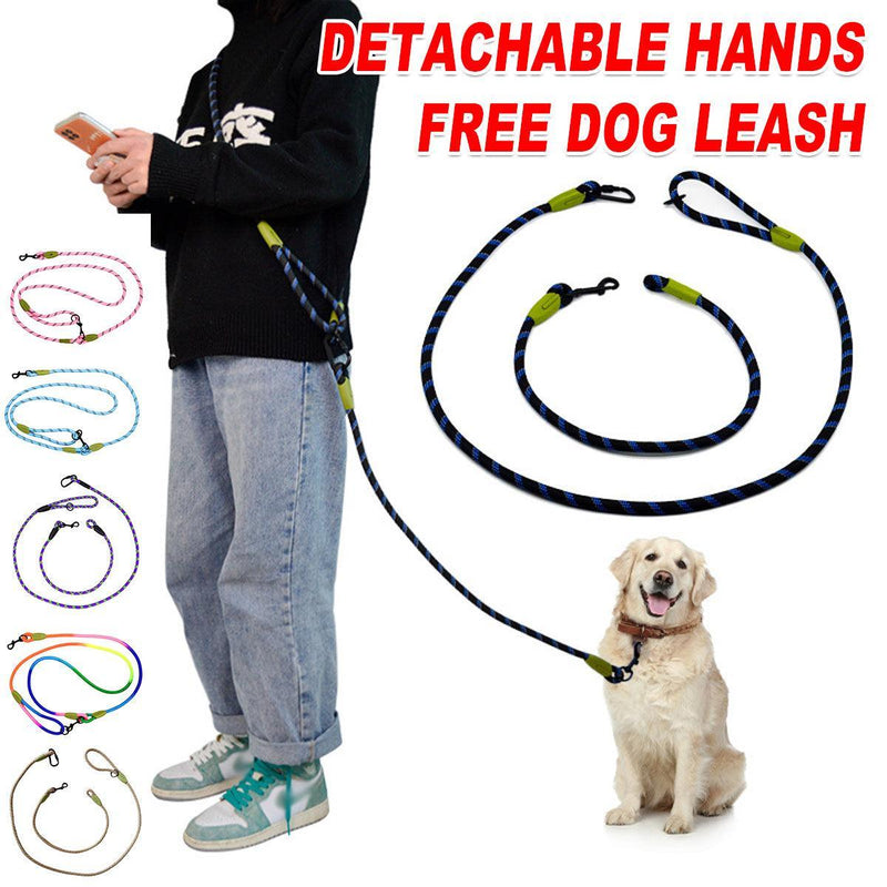 Adjustable Diagonal Dog Walking Leash Hands Free Crossbody Pet Lead Dogs - Colourful