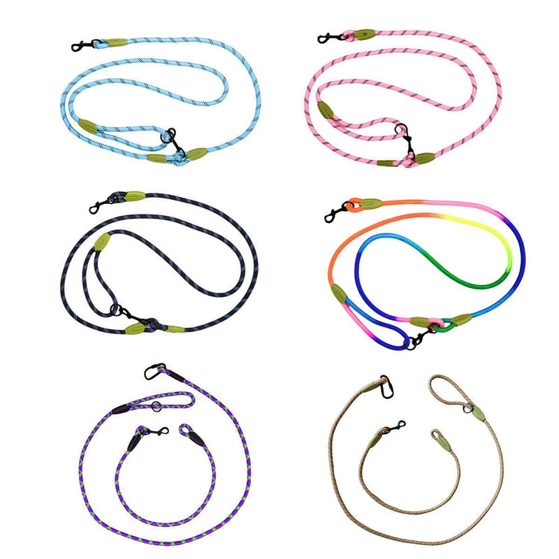 Adjustable Diagonal Dog Walking Leash Hands Free Crossbody Pet Lead Dogs - Colourful