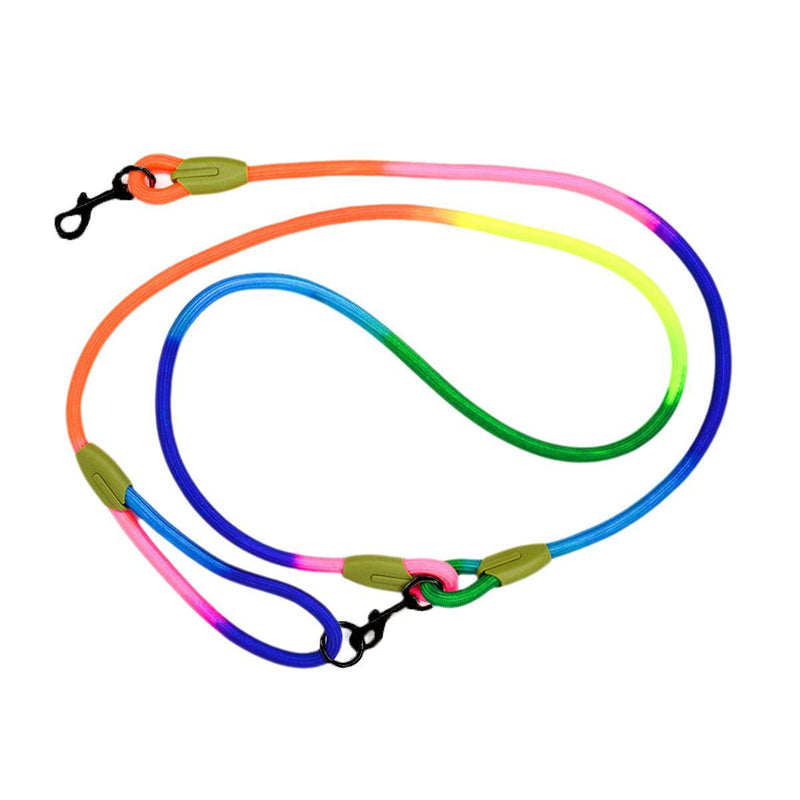 Adjustable Diagonal Dog Walking Leash Hands Free Crossbody Pet Lead Dogs - Colourful