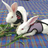 Rabbit Vest Harness Leash Lead Small Animal Pet Mesh Hamster Bunny Traction Rope M - Black