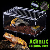 Clear Pet Box Slide Lid Reptile Breeding Habitat Panoramic View Terrarium