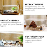 Clear Pet Box Slide Lid Reptile Breeding Habitat Panoramic View Terrarium