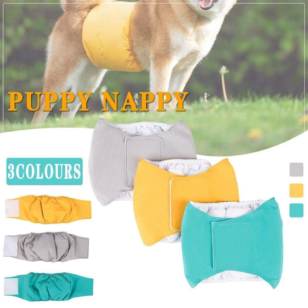 S Male Dog Puppy Nappy Diaper Belly Wrap Band Sanitary Pants Underpants - Yellow