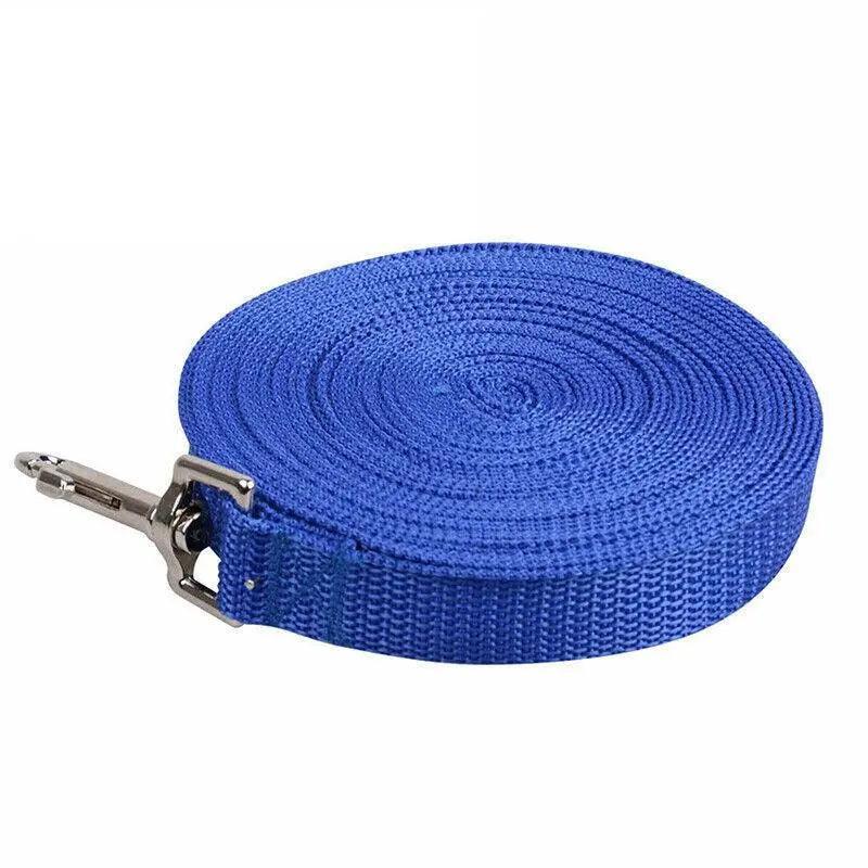 50Ft/15M Long Dog Lead Pet Puppy Leash Training Obedience Recall Walk Tracking - Blue