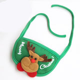 Pet Christmas Hat Saliva Festive Dressing Supplies Bibs Green
