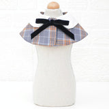 Dog Shawl Small Cloak Pet Bow Ttie Saliva Towel Pet Accessories - Size M - Red Grid