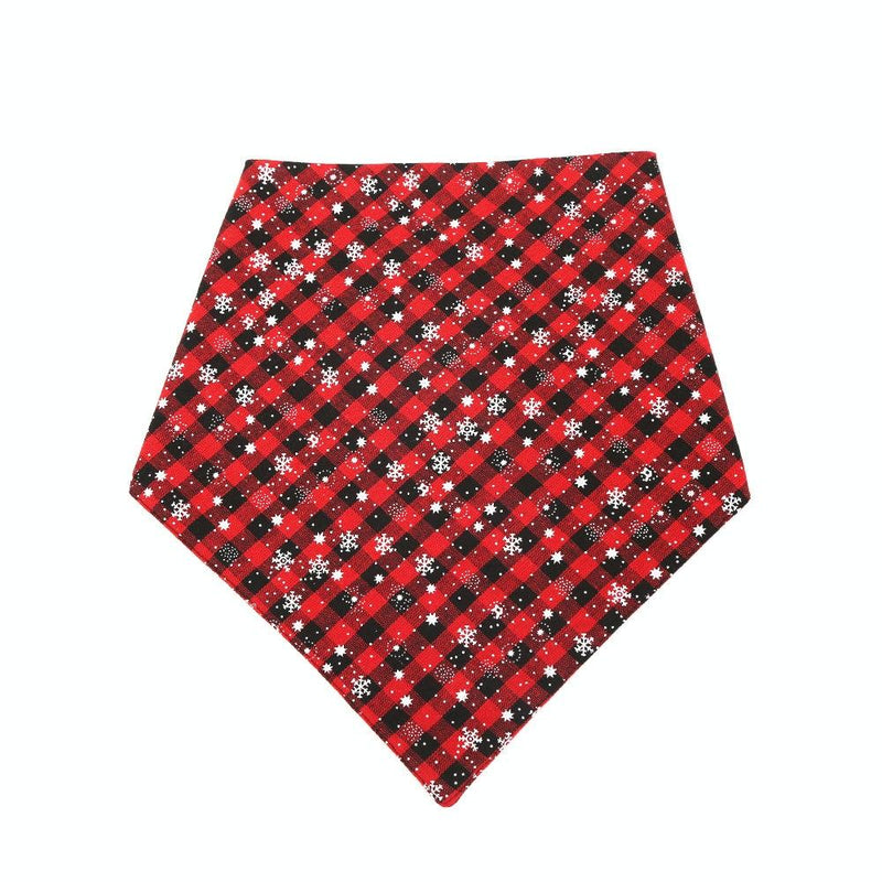 Pet Triangle Towel Christmas Snowflake Dog Saliva Towel - Size S - Green