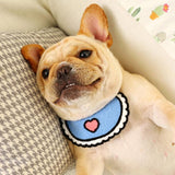 Dog Cat Saliva Towel Love Bib Pet Triangle Scarf Small Dog Collar - Size S - Pink