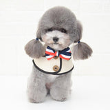 Dog Shawl Saliva Towel Scarf Pet Bow Tie Jewelry Accessories - Size L - White