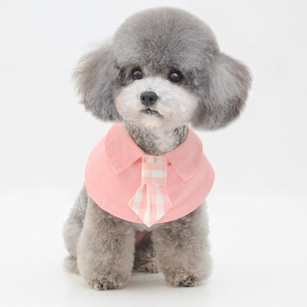Pet Shawl Scarf Saliva Towel Dog Clothes Accessories - Size M - Pink