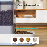 Grey 2-in-1 Automatic Pet Water and Food Dispenser - Gravity Feeder for Cats and Dogs