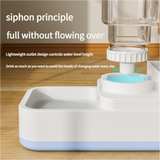 Blue 2-in-1 Automatic Pet Water and Food Dispenser - Gravity Feeder for Cats and Dogs