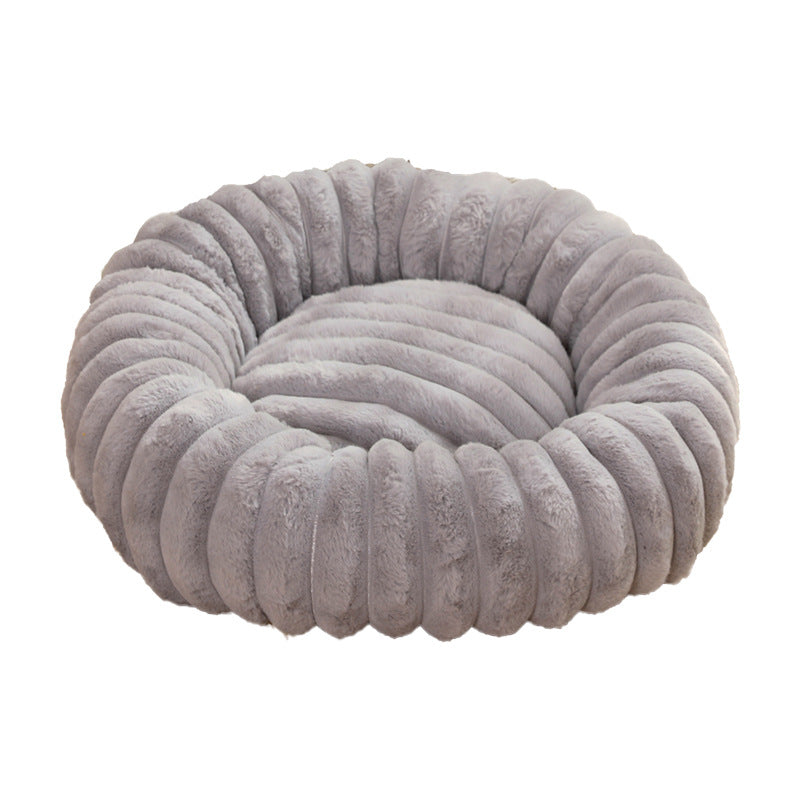 Purple Plush Pet Bed - 40cm Round Dog & Cat Mat, Cozy PP Cotton Filled, Comfortable Pet Supplies