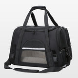 Portable Pet Bag for Small Dogs and Cats - Black Travel Tote with Pet Mat (44x25x28cm)