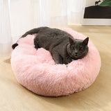 Purple 50cm Cozy Round Pet Bed - Plush Cat & Dog Bed with Non-Slip Base, Machine Washable