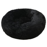 Black 50cm Cozy Round Pet Bed - Plush Cat & Dog Bed with Non-Slip Base, Machine Washable