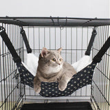 Cat Cage Hammock - Adjustable Double-Sided Pet Swing Bed with Hooks(Gray star)