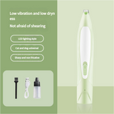 Electric Pet Hair Clipper with Type-C Charging, LED Light, and Grooming Accessories(green)