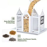Charming House-Shaped Hanging Bird Feeder - Durable Metal Design for Wild Birds(purple)