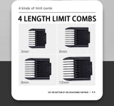 Professional Pet Grooming Hair Clipper Kit - Rechargeable, Low Noise, with Ceramic Blades & 5-Speed Adjustment(Platinum)