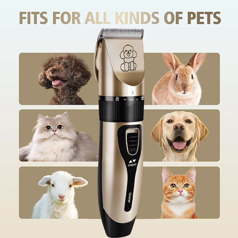 Professional Pet Grooming Hair Clipper Kit - Rechargeable, Low Noise, with Ceramic Blades & 5-Speed Adjustment(White)