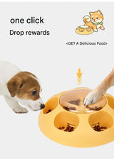 Interactive Pet Slow Feeder & Puzzle Toy - Press to Dispense Food, Improves Digestion(pink)