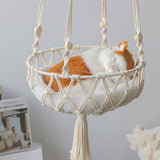Pet Hammock for Cats with Wooden Beads - Pet Swing padding not included (Diameter : 30cm)