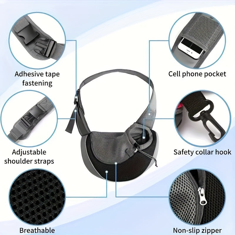 Red Portable Oxford Fabric Pet Carrier for Cats and Puppies (Size L)