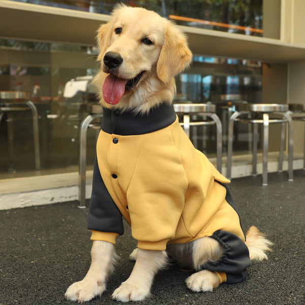 Turmeric Sporty Dog Onesie with Back Zipper & Pockets - For Medium/Large Dogs (Size : 4XL)