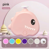 Pink Cute Dinosaur Electric Pet Nail Grinder - 3-Speed, Low Noise, USB-C for Dogs & Cats