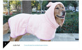 Purple Hooded Dog Bathrobe - Super Absorbent, Adjustable Fit, Cozy Pet Towel (Size : XL)
