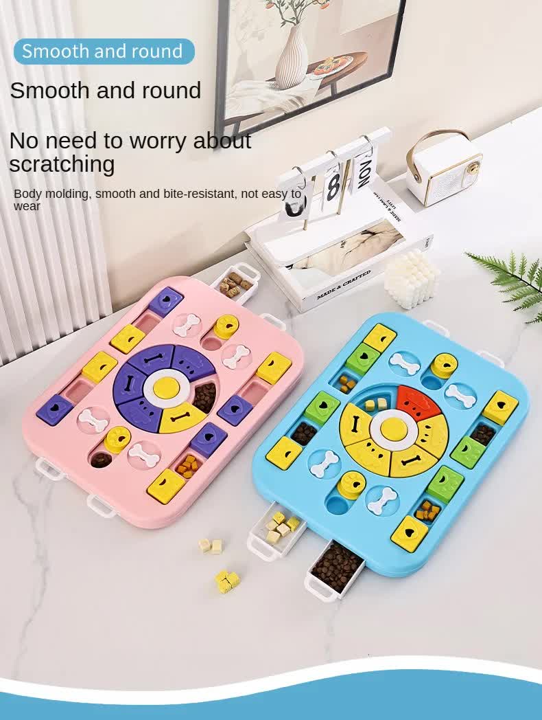 Pink Advanced Interactive Dog Puzzle Toy - Multi-Mechanism Treat Dispensing Slow Feeder for Mental Enrichment