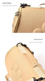 Khaki Stylish EVA Pet Carrier Bag - Lightweight Portable & Breathable Travel Crate for Small Dogs & Cats