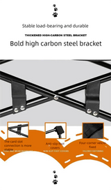 Black Elevated Comfort Pet Bed - Portable & Foldable Dog Cat Cot - Durable 600D Oxford Fabric, Washable Cover, All Seasons